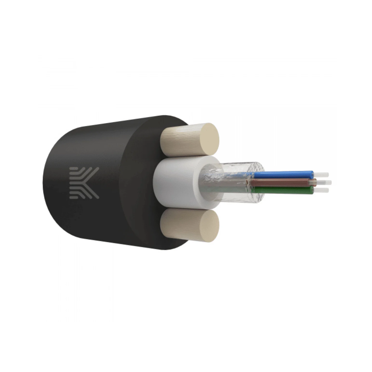 Круглый дроп-кабель 4 волокна SM 9/125 G.657.A1, с ЦТ, усиленный стеклопрутками, 1.5 кН